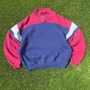 Cambridge Fancy Heavy Quarter Button Up Red and Blue Vintage 90s Very Indie Styl